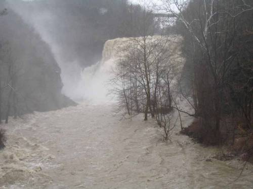 Very High Water at Ithaca Falls